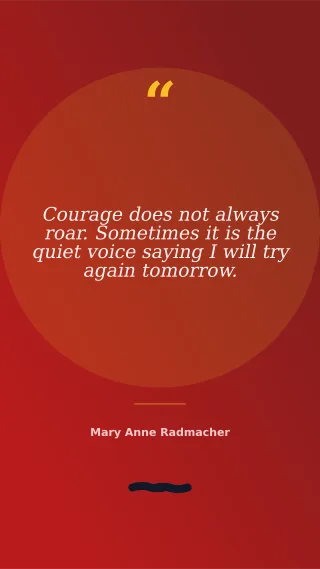 Courage Quote — editable red personal template, story / reel
