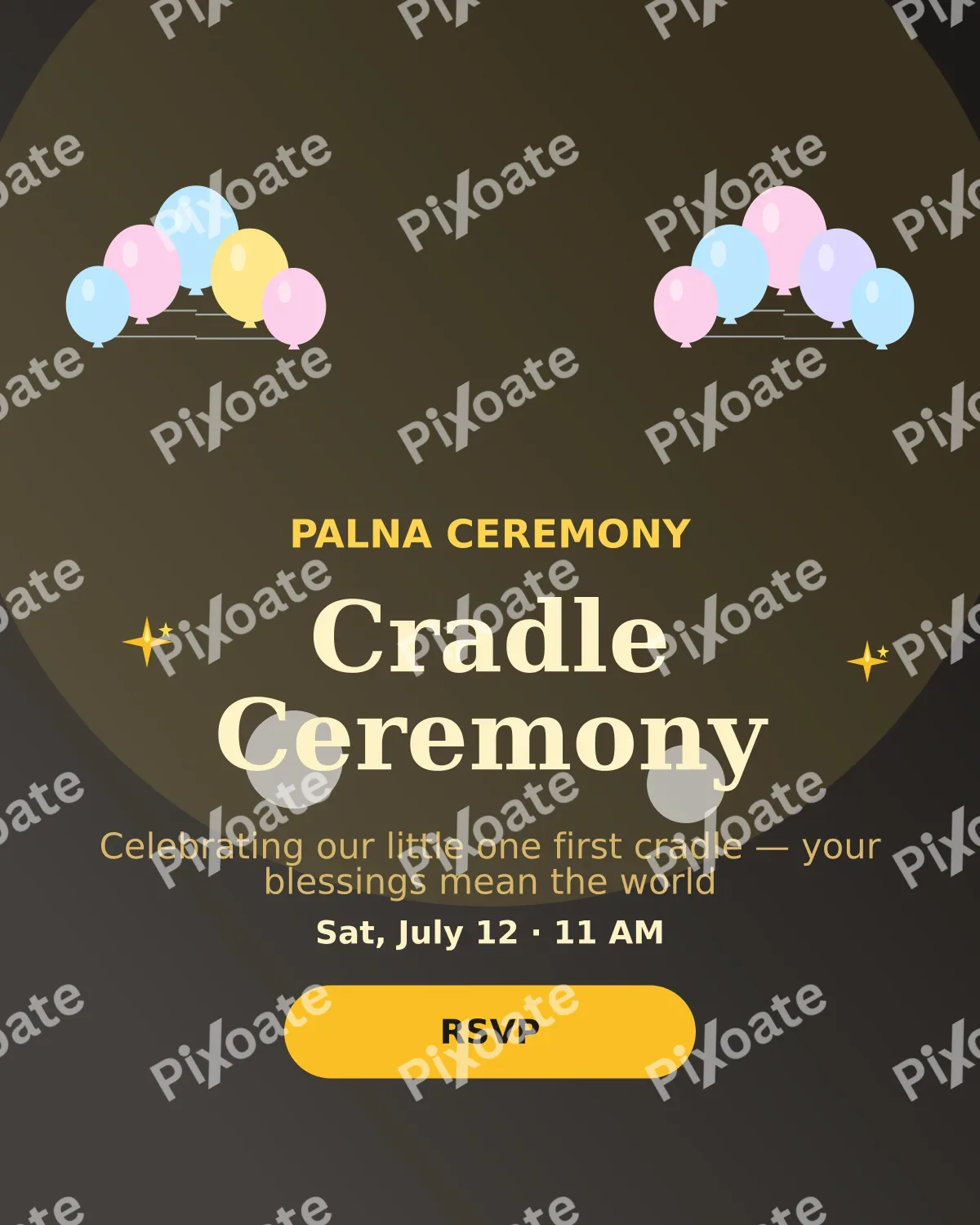 Cradle Ceremony Cradle Ceremony — editable black personal template, instagram portrait