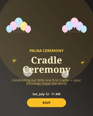 Cradle Ceremony — editable black personal template, instagram portrait