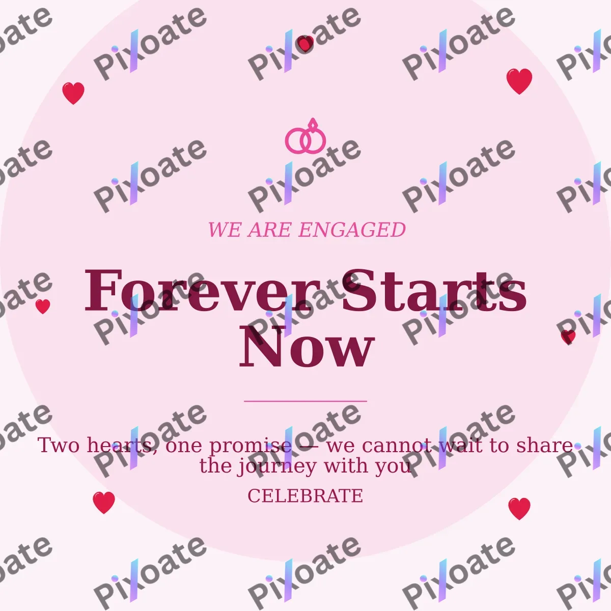 Engaged Announcement Engaged Announcement — editable white personal template, instagram post
