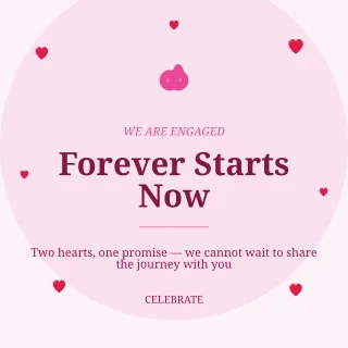 Engaged Announcement — editable white personal template, instagram post