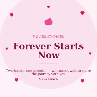 Engaged Announcement — editable white personal template, instagram post