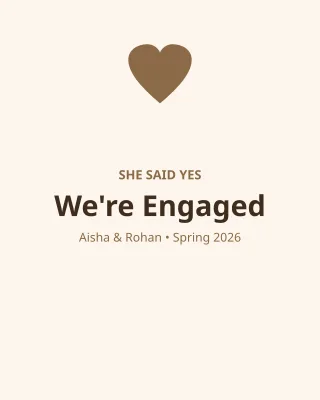 Engagement — editable white personal template, instagram portrait