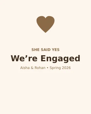 Engagement — editable white personal template, instagram portrait