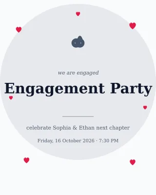 Engagement Party Modern — editable white personal template, instagram portrait
