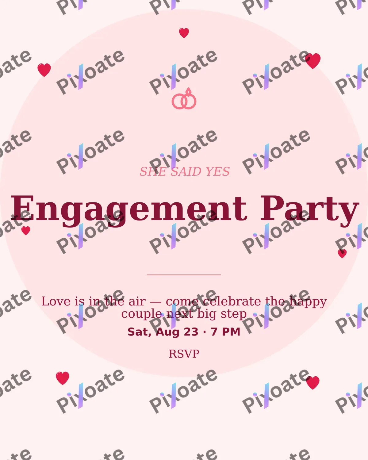 Engagement Party Engagement Party — editable white personal template, instagram portrait