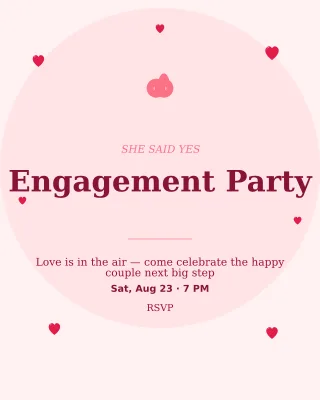 Engagement Party — editable white personal template, instagram portrait