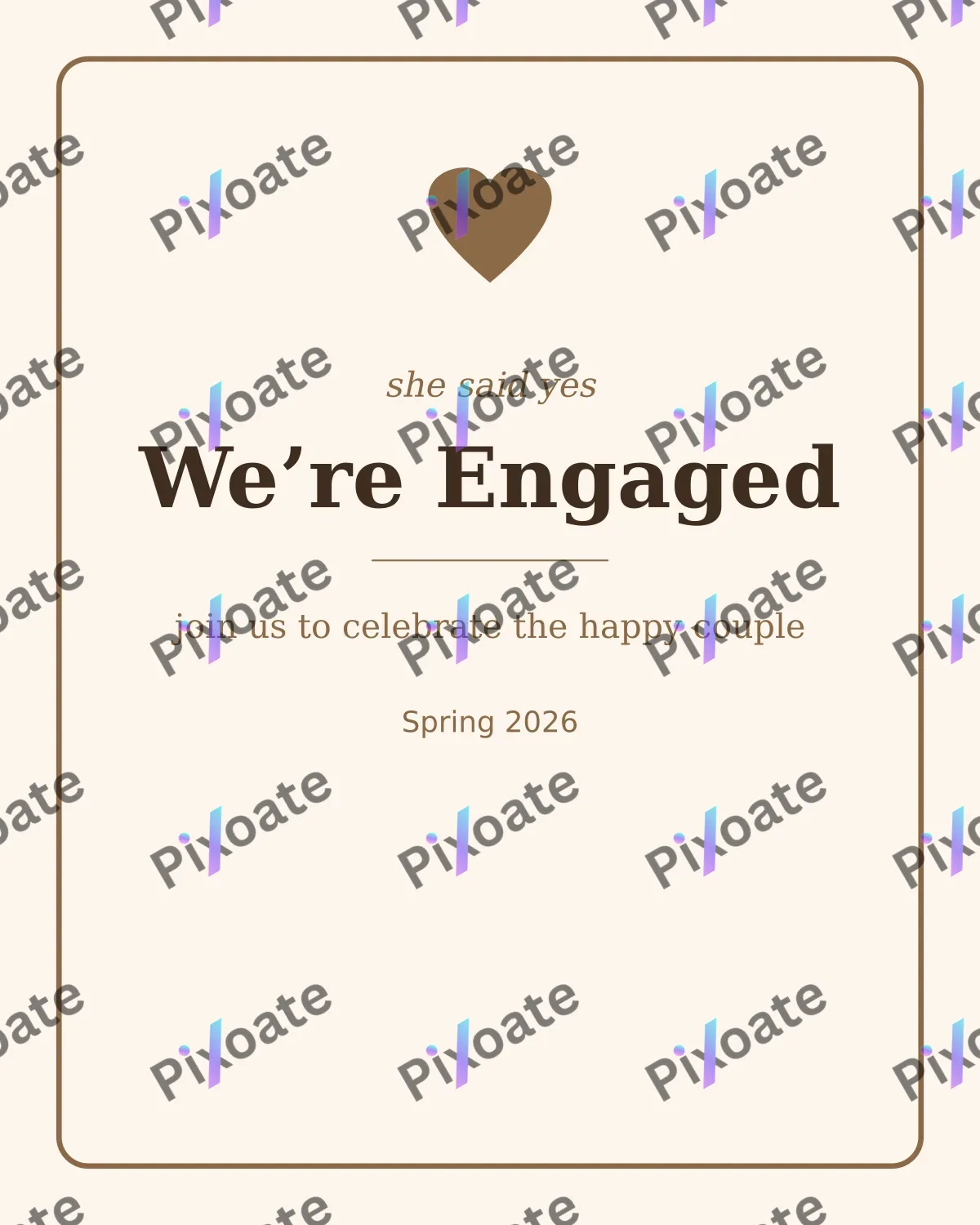 Engagement Engagement — editable white personal template, instagram portrait