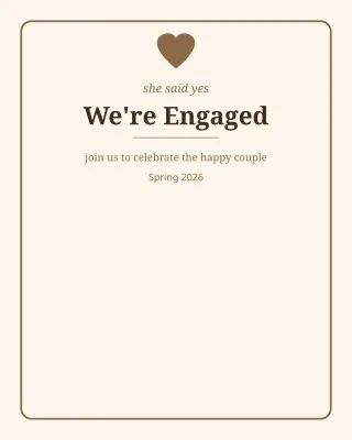 Engagement — editable white personal template, instagram portrait