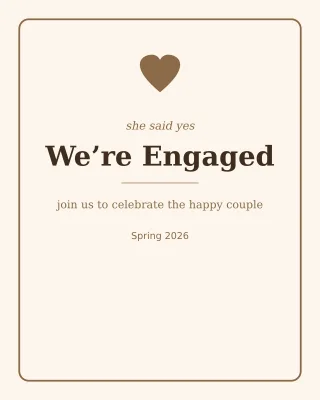 Engagement — editable white personal template, instagram portrait