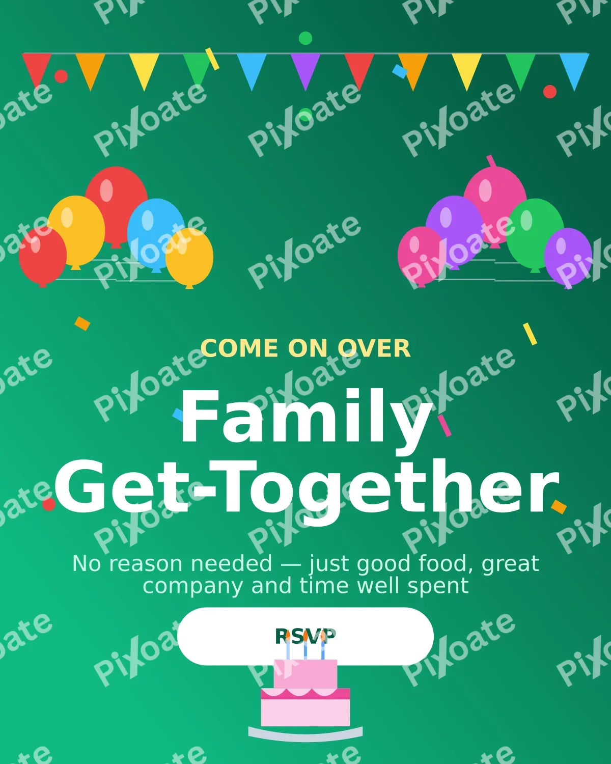 Family Get-together Family Get-together — editable green personal template, instagram portrait