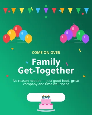 Family Get-together — editable green personal template, instagram portrait