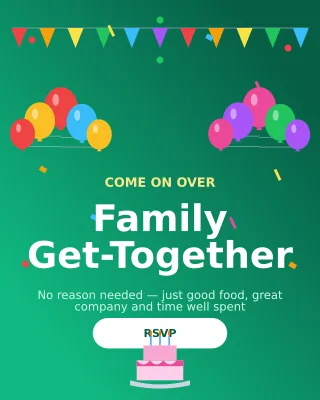Family Get-together — editable green personal template, instagram portrait