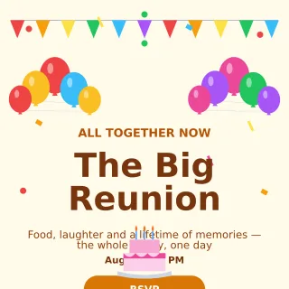 Family Reunion Bash — editable white personal template, instagram post