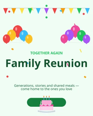 Family Reunion — editable white personal template, instagram portrait