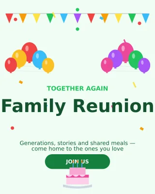 Family Reunion — editable white personal template, instagram portrait