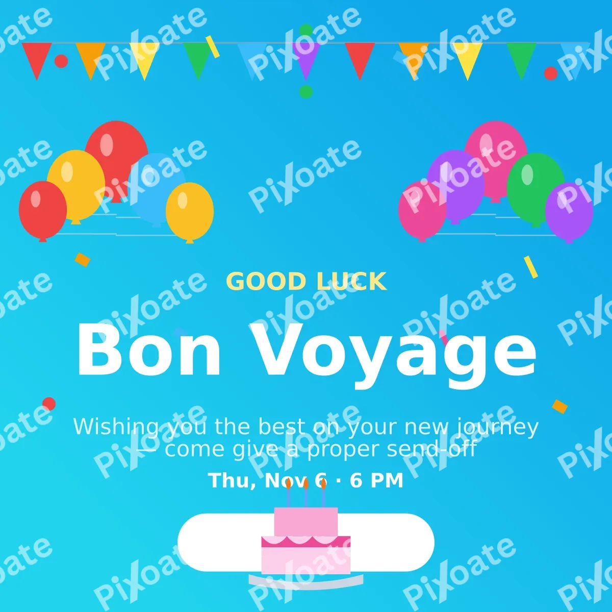 Farewell Send-off Farewell Send-off — editable blue personal template, instagram post