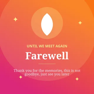 Farewell — editable pink personal template, instagram post