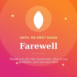 Farewell — editable pink personal template, instagram post