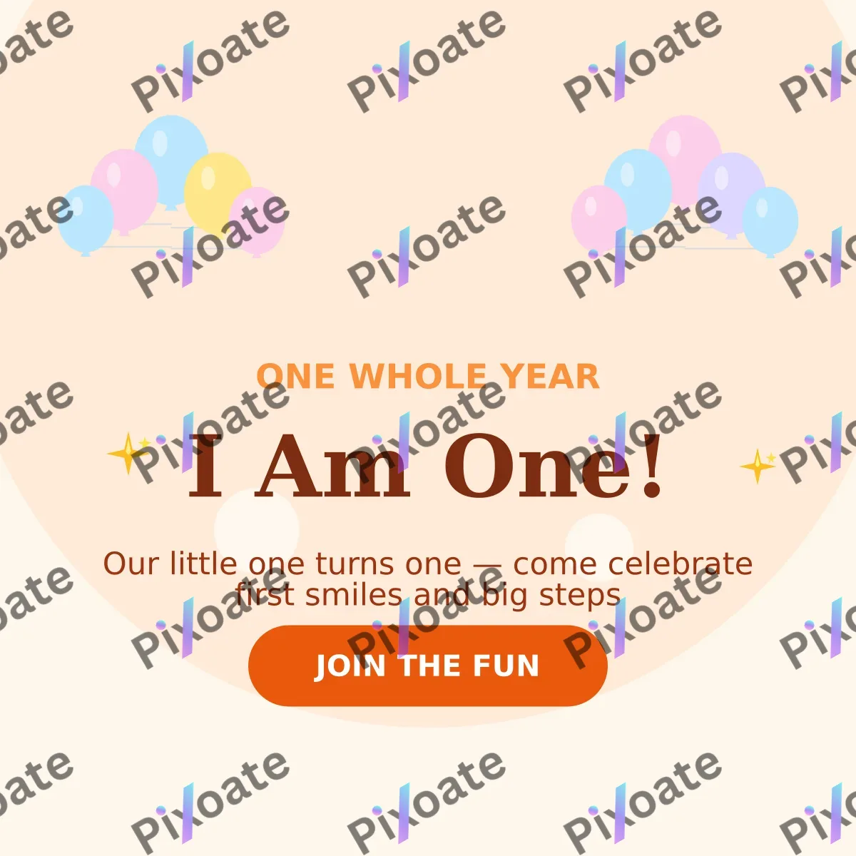 First Birthday — editable white personal template, instagram post