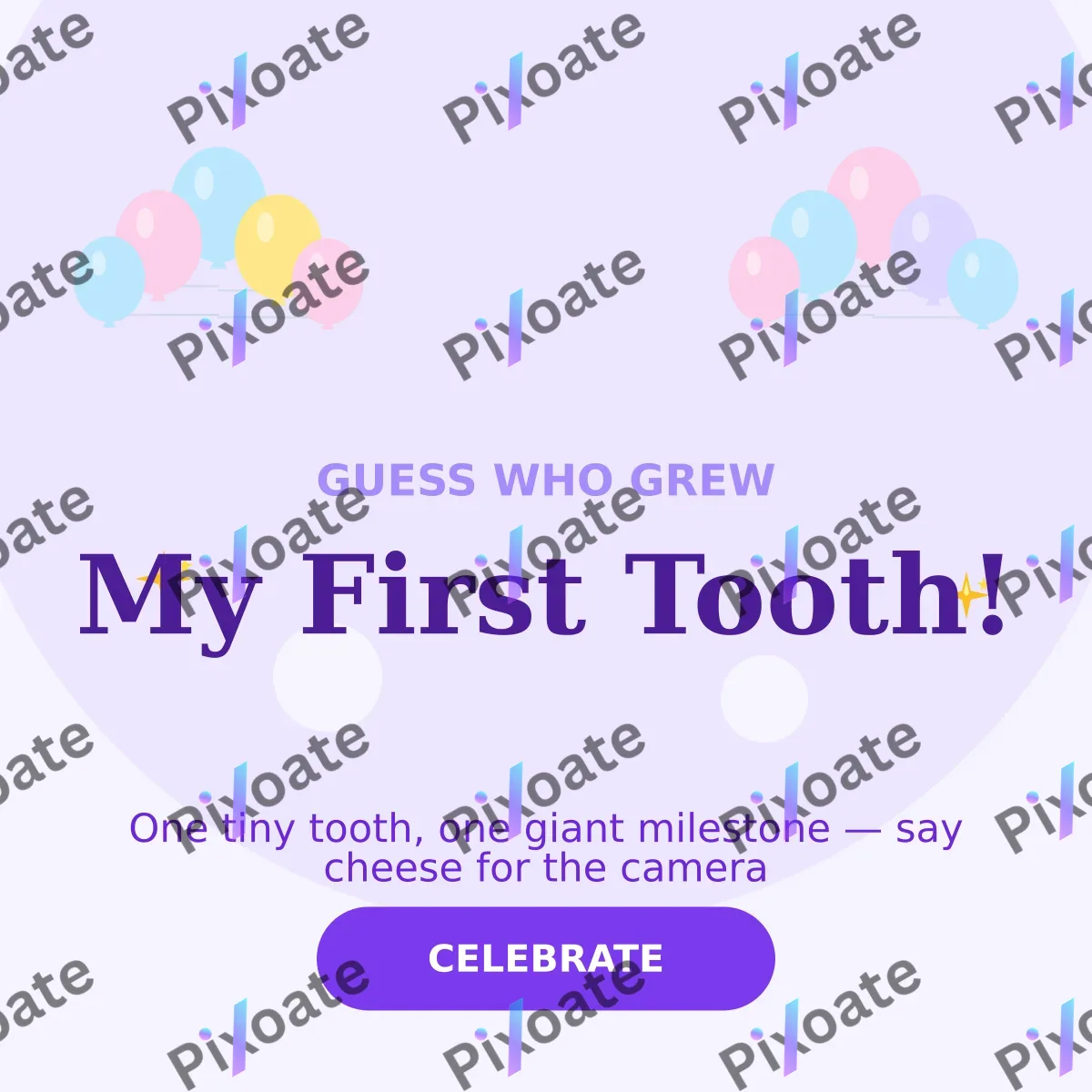 First Tooth First Tooth — editable white personal template, instagram post