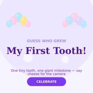First Tooth — editable white personal template, instagram post