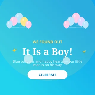 Gender Reveal Boy — editable blue personal template, instagram post