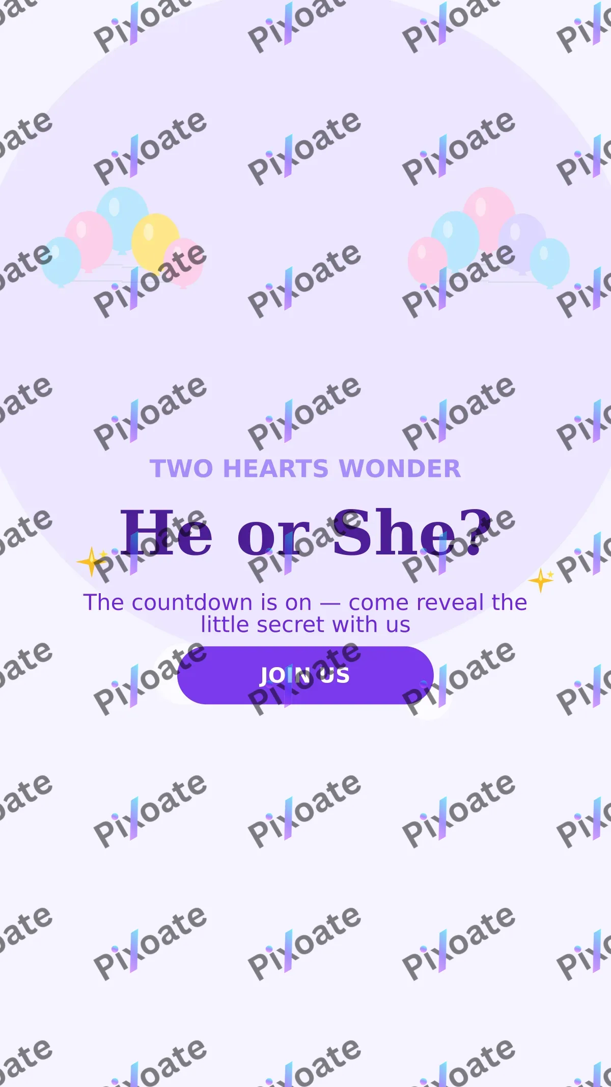 Gender Reveal Hearts Gender Reveal Hearts — editable white personal template, story / reel