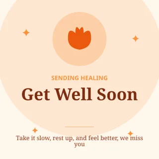 Get Well Soon — editable white personal template, instagram post
