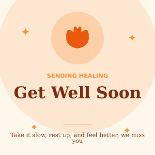 Get Well Soon — editable white personal template, instagram post