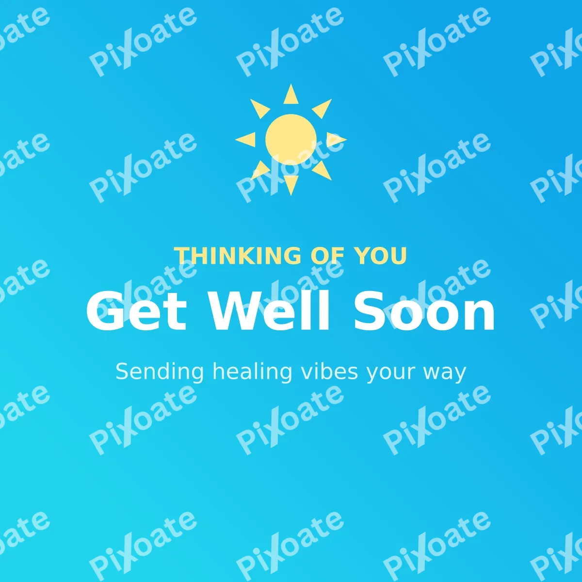 Get Well Soon Get Well Soon — editable blue personal template, instagram post