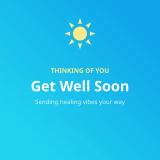 Get Well Soon — editable blue personal template, instagram post