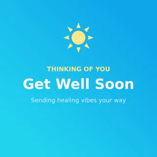 Get Well Soon — editable blue personal template, instagram post