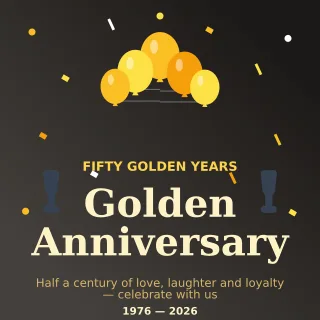 Golden Anniversary — editable black personal template, instagram post