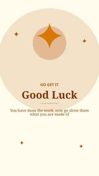 Good Luck — editable white personal template, story / reel
