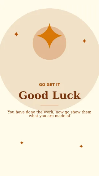 Good Luck — editable white personal template, story / reel