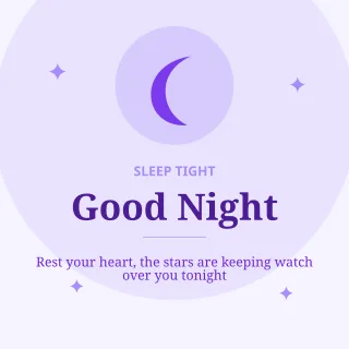 Good Night — editable white personal template, instagram post