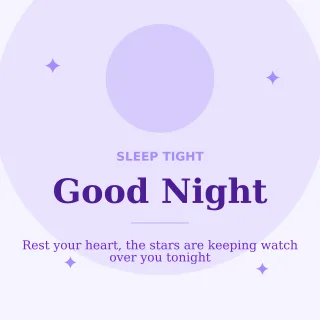 Good Night — editable white personal template, instagram post