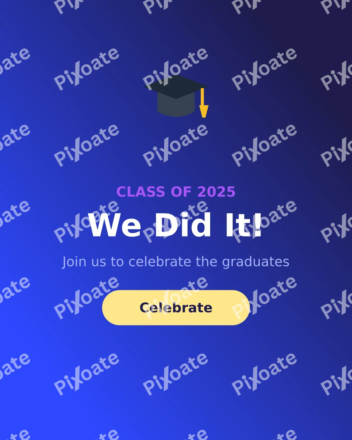 Graduation Graduation — editable blue personal template, instagram portrait