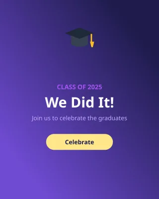 Graduation — editable blue personal template, instagram portrait