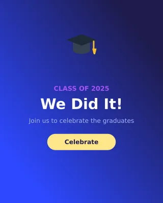 Graduation — editable blue personal template, instagram portrait