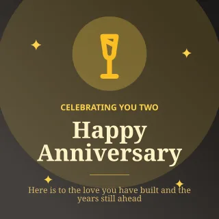Happy Anniversary — editable black personal template, instagram post