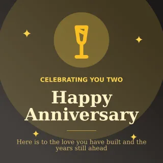 Happy Anniversary — editable black personal template, instagram post