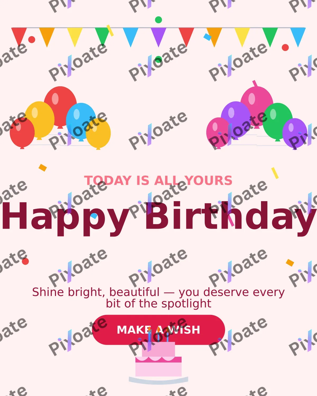 Happy Birthday Her — editable white personal template, instagram portrait