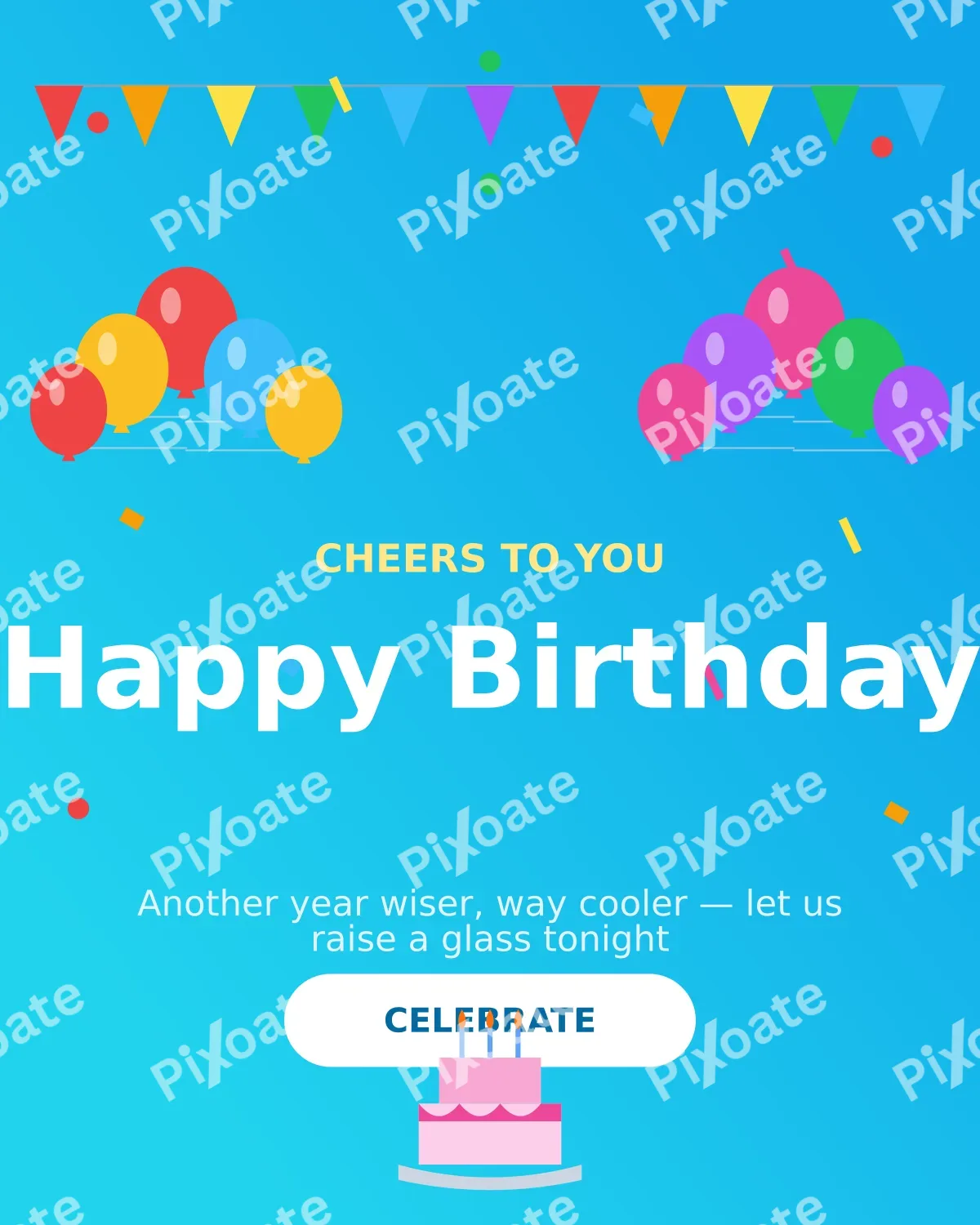 Happy Birthday Him Happy Birthday Him — editable blue personal template, instagram portrait