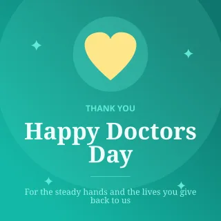 Happy Doctors Day — editable teal personal template, instagram post