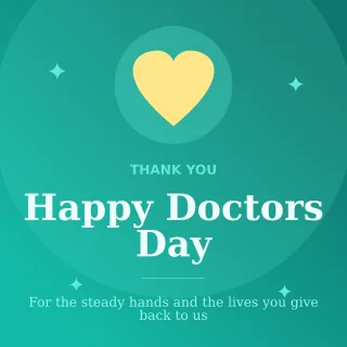 Happy Doctors Day — editable teal personal template, instagram post