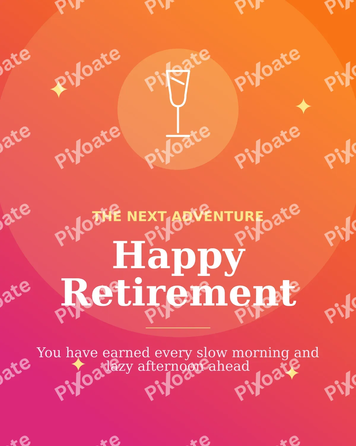 Happy Retirement Happy Retirement — editable pink personal template, instagram portrait