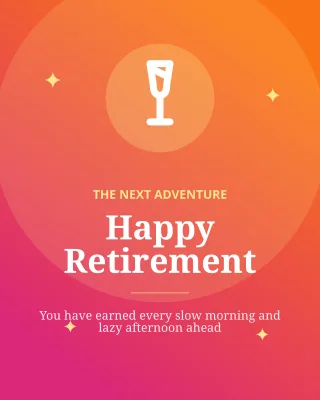 Happy Retirement — editable pink personal template, instagram portrait