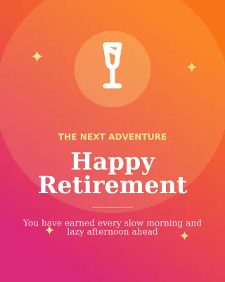 Happy Retirement — editable pink personal template, instagram portrait